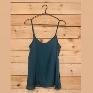 Teal silk cami